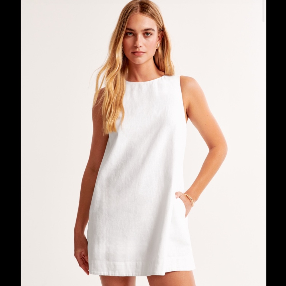 WORN TWICE Abercrombie & Fitch High Neck Linen Dress - FITS S/M